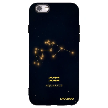 Picasee silikonowe czarne etui na Apple iPhone 6/6S - AQUARIUS