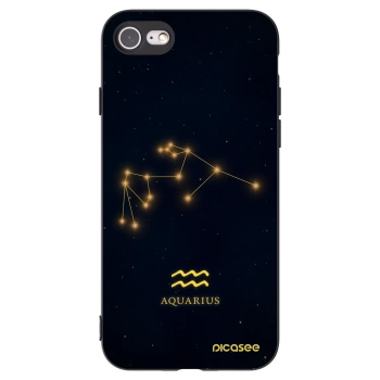 Picasee silikonowe czarne etui na Apple iPhone 7 - AQUARIUS
