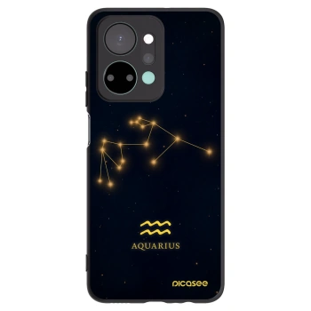 Picasee silikonowe czarne etui na Honor X7a - AQUARIUS