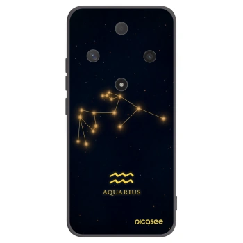 Picasee silikonowe czarne etui na Honor Magic6 Lite 5G - AQUARIUS