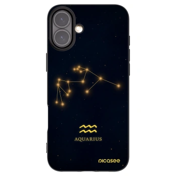Picasee silikonowe czarne etui na Apple iPhone 16 Plus - AQUARIUS