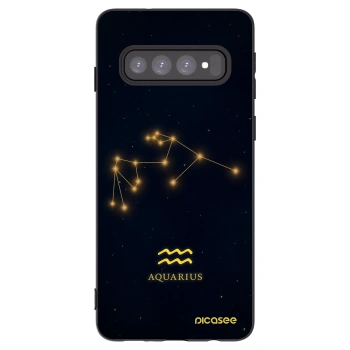 Picasee silikonowe czarne etui na Samsung Galaxy S10 G973 - AQUARIUS