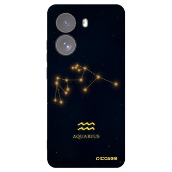Picasee silikonowe czarne etui na Xiaomi Poco X7 - AQUARIUS