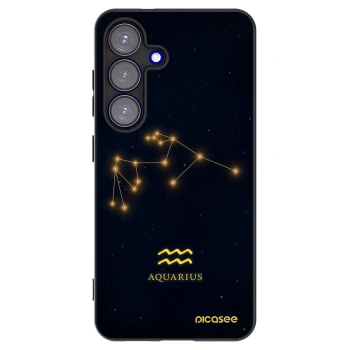 Picasee silikonowe czarne etui na Samsung Galaxy S25 5G - AQUARIUS