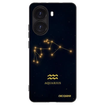 Picasee silikonowe czarne etui na Xiaomi Poco X7 Pro 5G - AQUARIUS