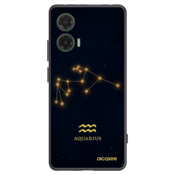 Picasee silikonowe czarne etui na Motorola Moto G35 5G - AQUARIUS