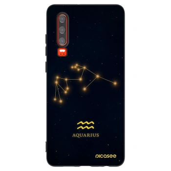 Picasee silikonowe czarne etui na Huawei P30 - AQUARIUS