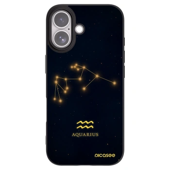 Picasee silikonowe czarne etui na Apple iPhone 17 - AQUARIUS