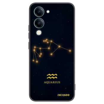 Picasee silikonowe czarne etui na Vivo Y29s 5G - AQUARIUS