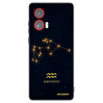 Picasee silikonowe czarne etui na Motorola Edge 50 Fusion - AQUARIUS