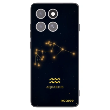 Picasee silikonowe czarne etui na Motorola Edge 60 Fusion - AQUARIUS