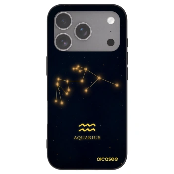 Picasee silikonowe czarne etui na Apple iPhone 18 Pro - AQUARIUS