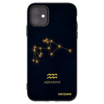 Picasee silikonowe czarne etui na Apple iPhone 11 - AQUARIUS