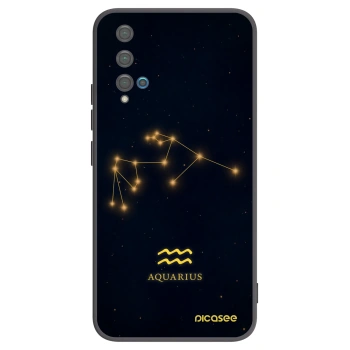 Picasee silikonowe czarne etui na Huawei Nova 5T - AQUARIUS