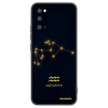 Picasee silikonowe czarne etui na Samsung Galaxy S20 G980F - AQUARIUS