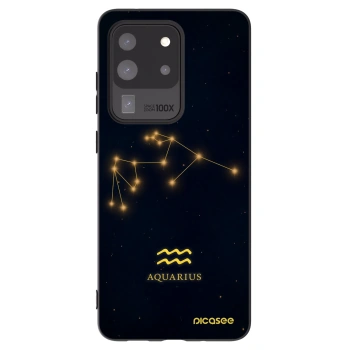 Picasee silikonowe czarne etui na Samsung Galaxy S20 Ultra 5G G988F - AQUARIUS