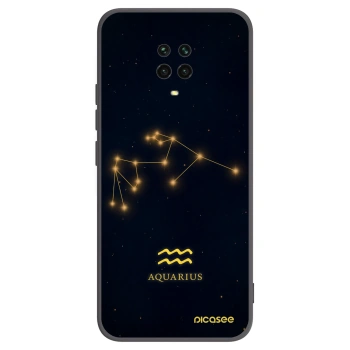 Picasee silikonowe czarne etui na Xiaomi Redmi Note 9 Pro - AQUARIUS