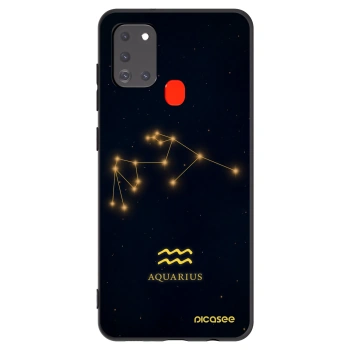 Picasee silikonowe czarne etui na Samsung Galaxy A21s - AQUARIUS