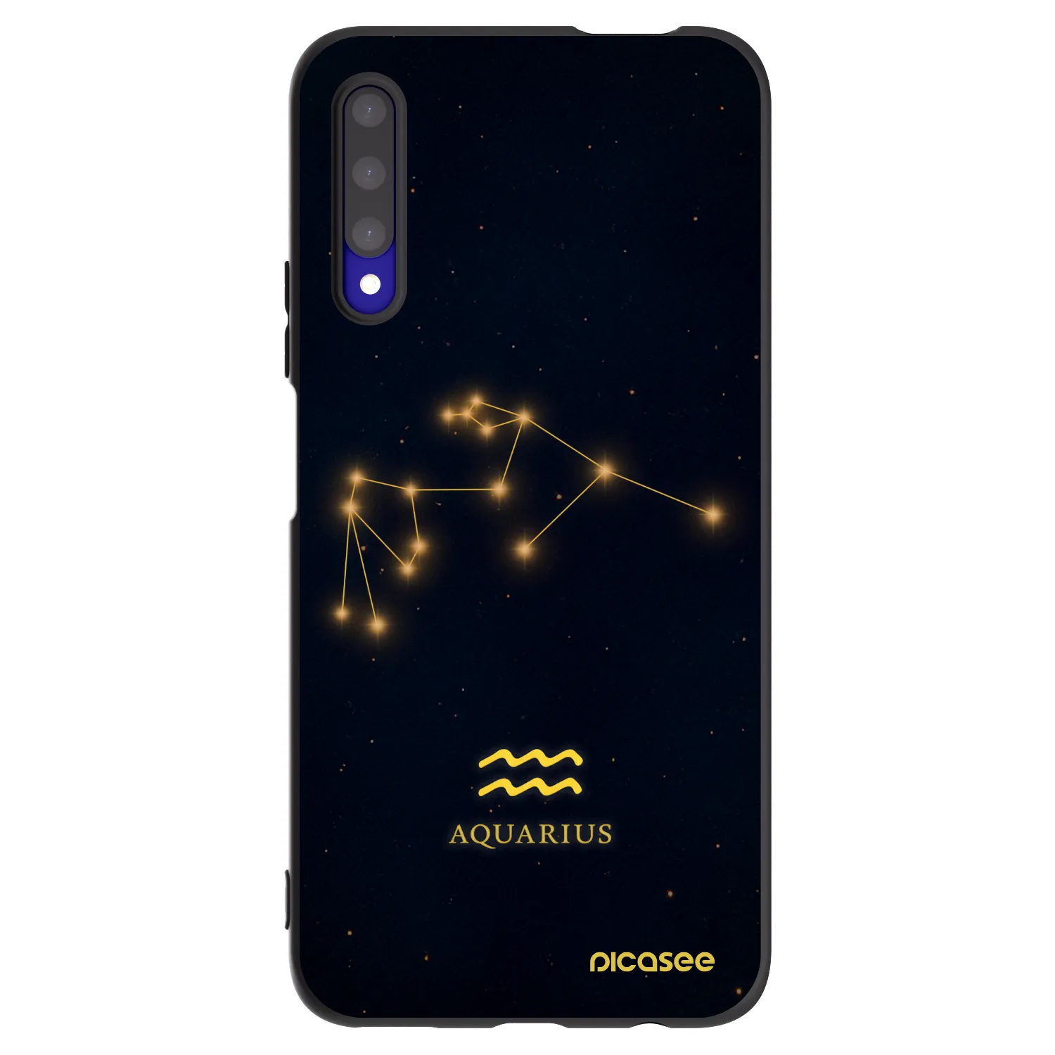 Picasee silikonowe czarne etui na Honor 9X Pro - AQUARIUS