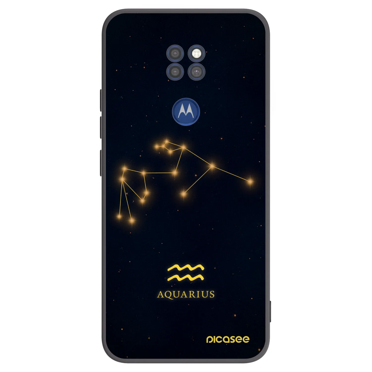 Picasee silikonowe czarne etui na Motorola Moto G9 Play - AQUARIUS