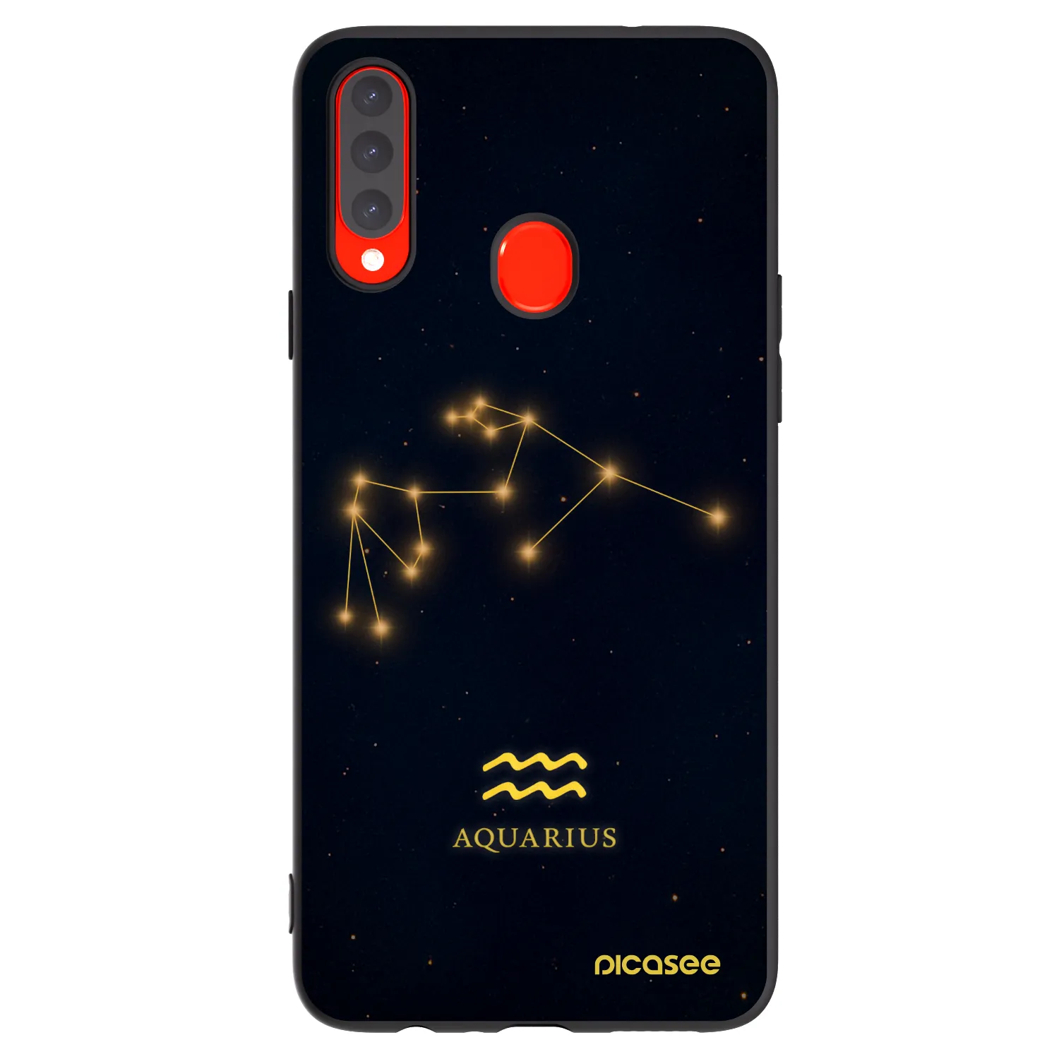 Picasee silikonowe czarne etui na Samsung Galaxy A20s - AQUARIUS