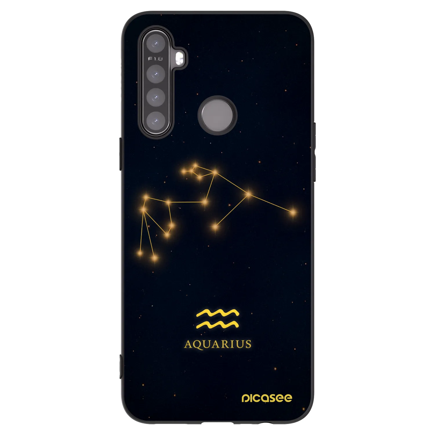 Picasee silikonowe czarne etui na Realme 6i - AQUARIUS