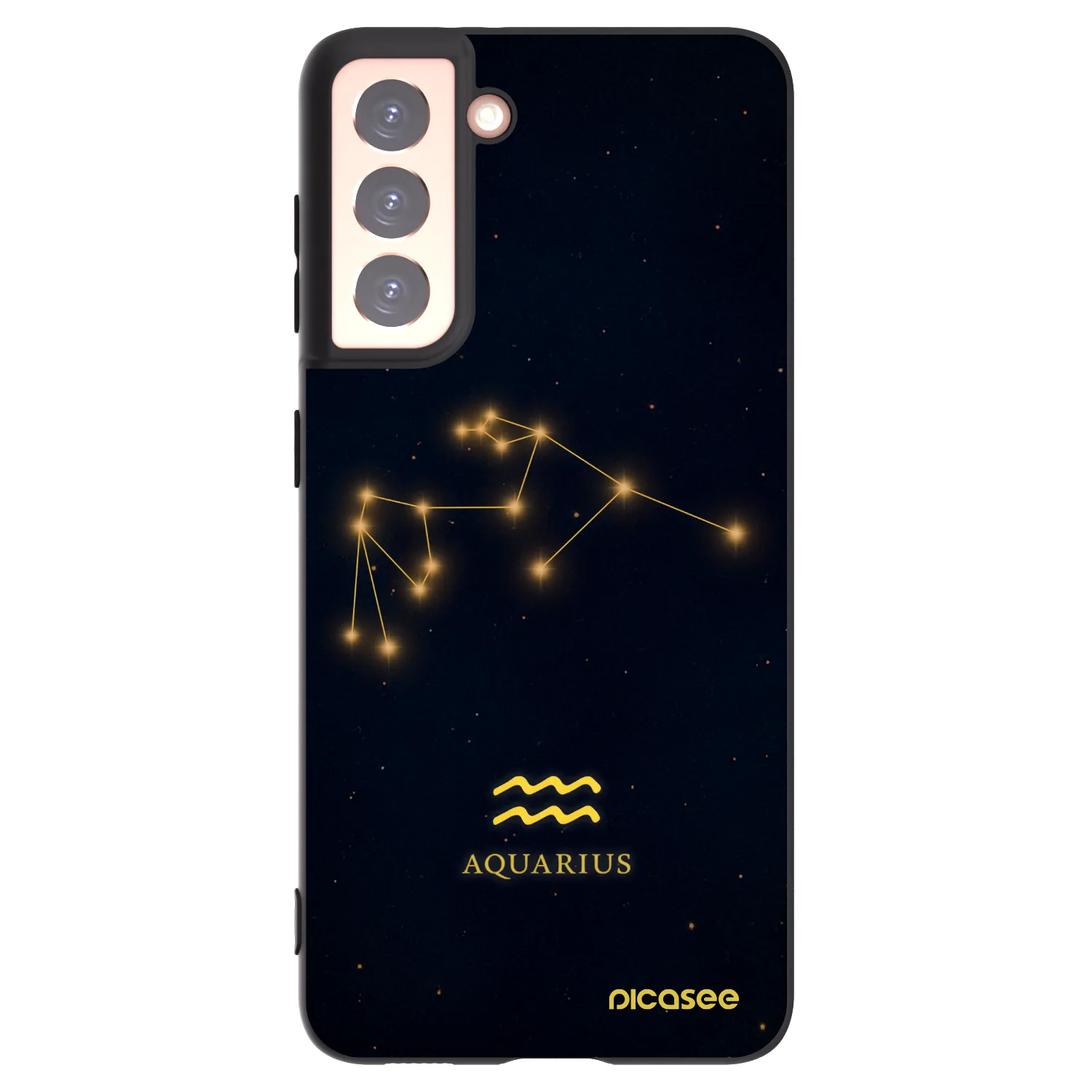 Picasee silikonowe czarne etui na Samsung Galaxy S21 5G G991B - AQUARIUS
