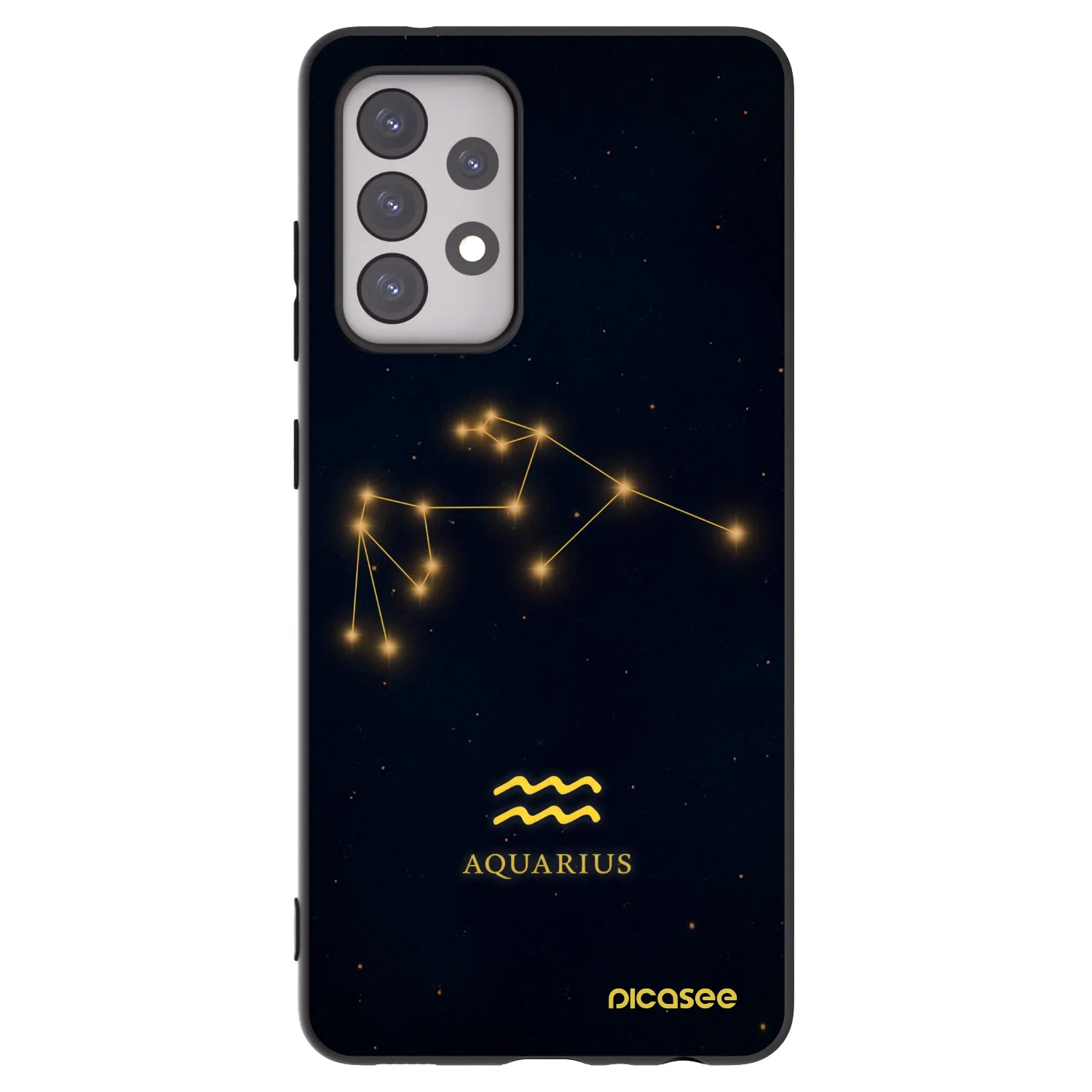 Picasee silikonowe czarne etui na Samsung Galaxy A52 5G A525F - AQUARIUS