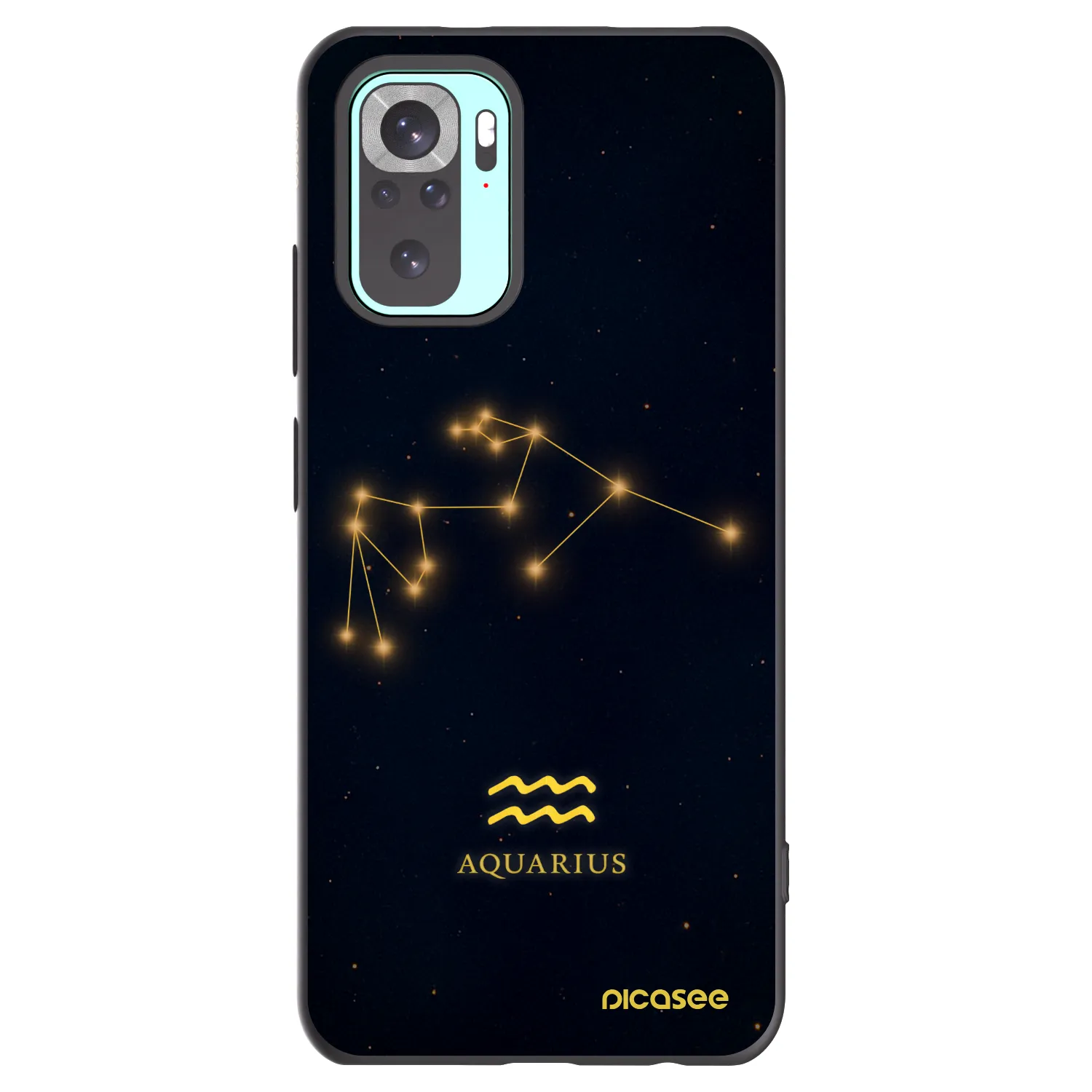 Picasee silikonowe czarne etui na Xiaomi Redmi Note 10 Pro - AQUARIUS