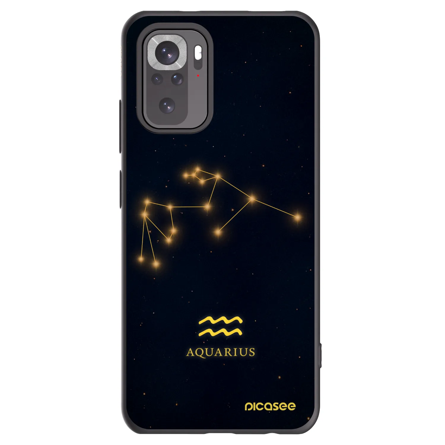 Picasee silikonowe czarne etui na Xiaomi Redmi Note 10S - AQUARIUS