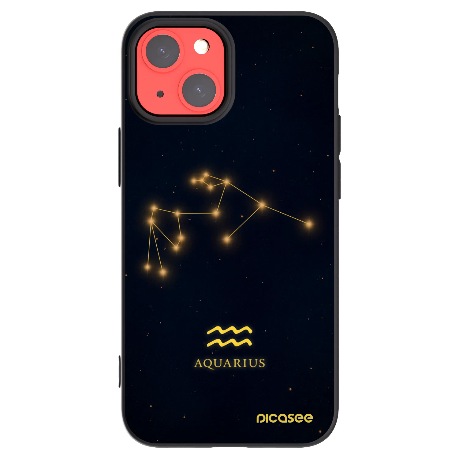 Picasee silikonowe czarne etui na Apple iPhone 13 mini - AQUARIUS