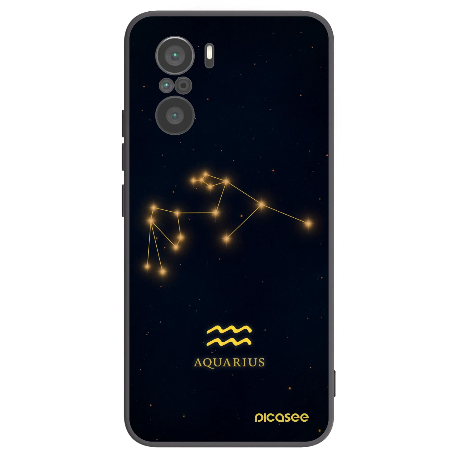 Picasee silikonowe czarne etui na Xiaomi Poco F3 - AQUARIUS