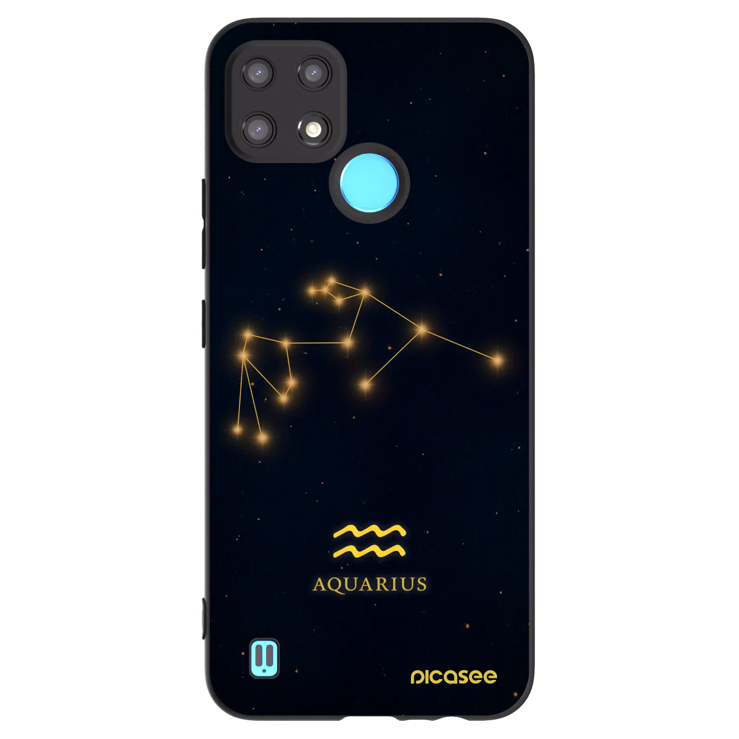 Picasee silikonowe czarne etui na Realme C21 - AQUARIUS