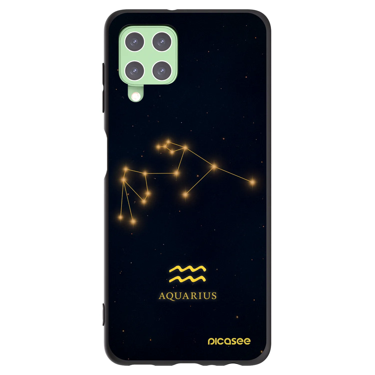 Picasee silikonowe czarne etui na Samsung Galaxy A22 A225F 4G - AQUARIUS