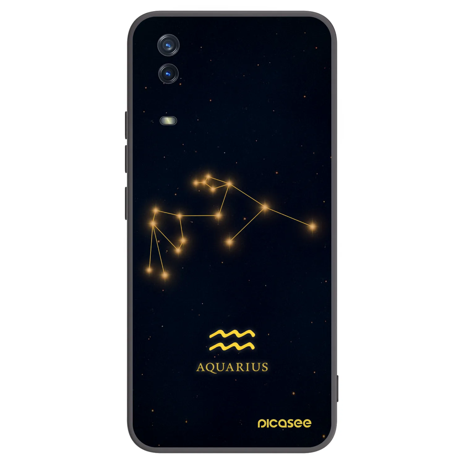 Picasee silikonowe czarne etui na Vivo Y11s - AQUARIUS