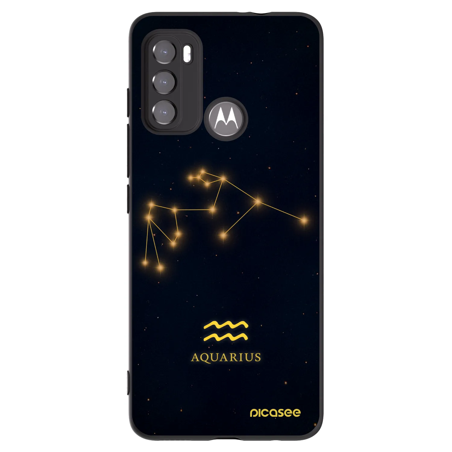 Picasee silikonowe czarne etui na Motorola Moto G60 - AQUARIUS