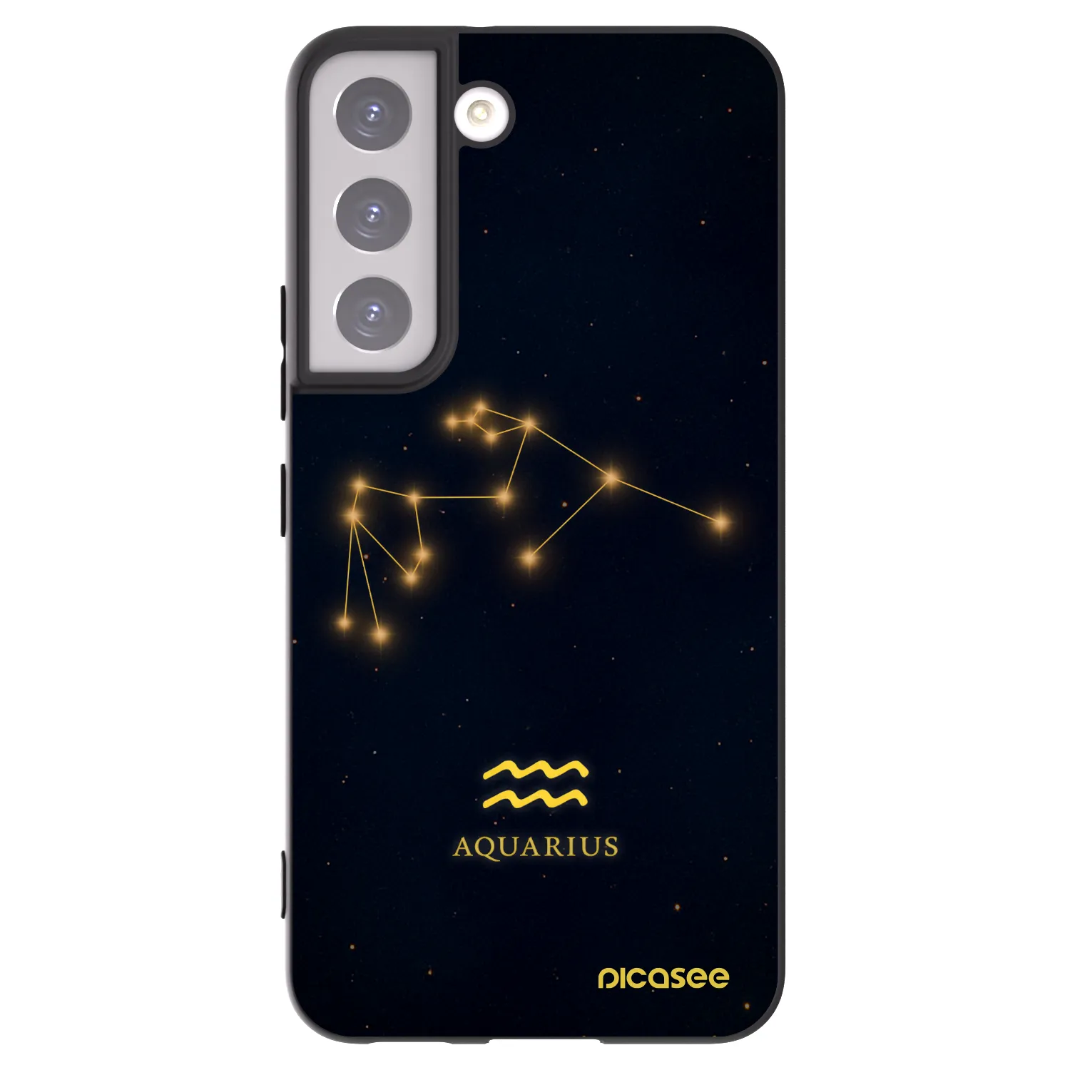 Picasee silikonowe czarne etui na Samsung Galaxy S22 5G - AQUARIUS