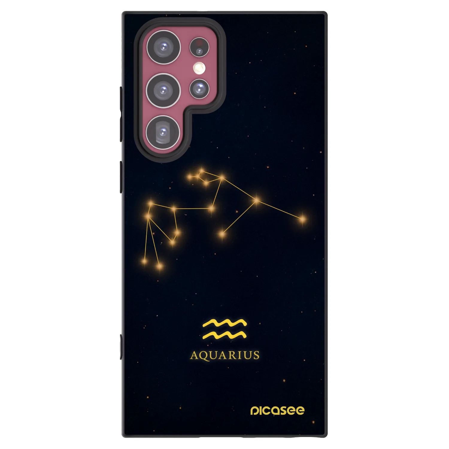 Picasee silikonowe czarne etui na Samsung Galaxy S22 Ultra 5G - AQUARIUS