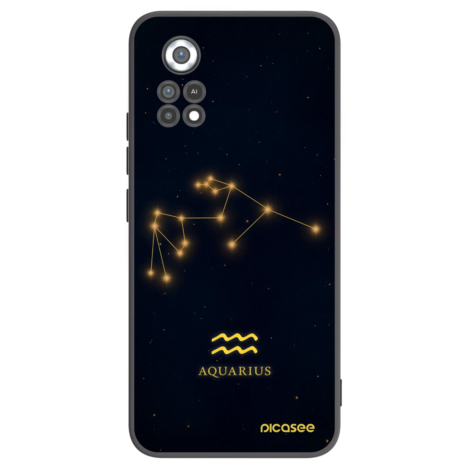 Picasee silikonowe czarne etui na Xiaomi Poco X4 Pro 5G - AQUARIUS