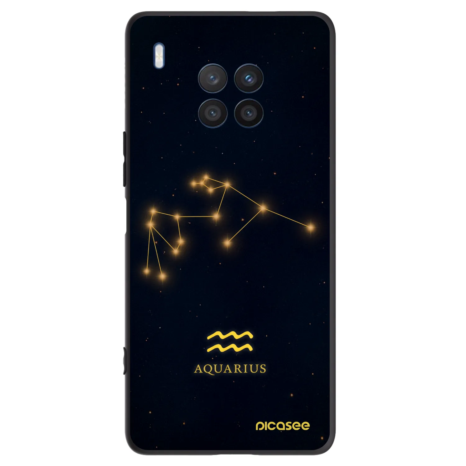 Picasee silikonowe czarne etui na Honor 50 Lite - AQUARIUS