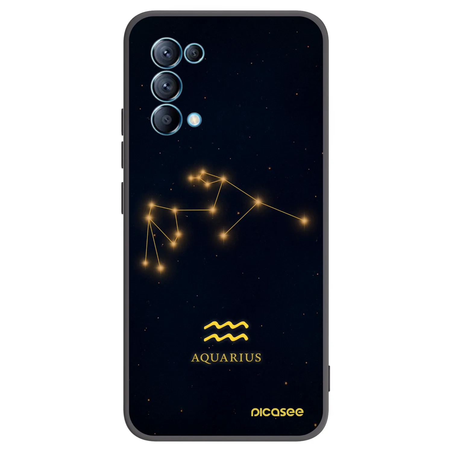 Picasee silikonowe czarne etui na OPPO Reno 5 5G - AQUARIUS