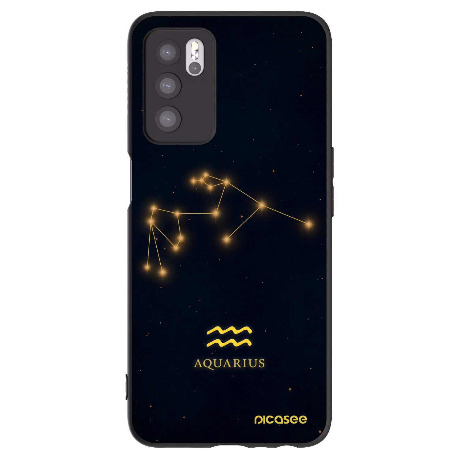 Picasee silikonowe czarne etui na OPPO A16s - AQUARIUS