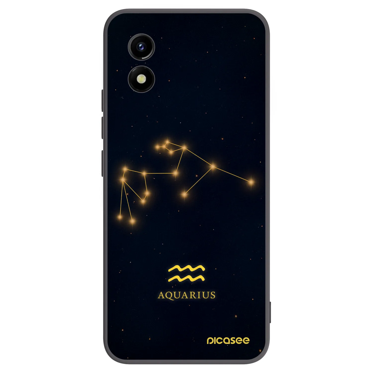 Picasee silikonowe czarne etui na Vivo Y01 - AQUARIUS