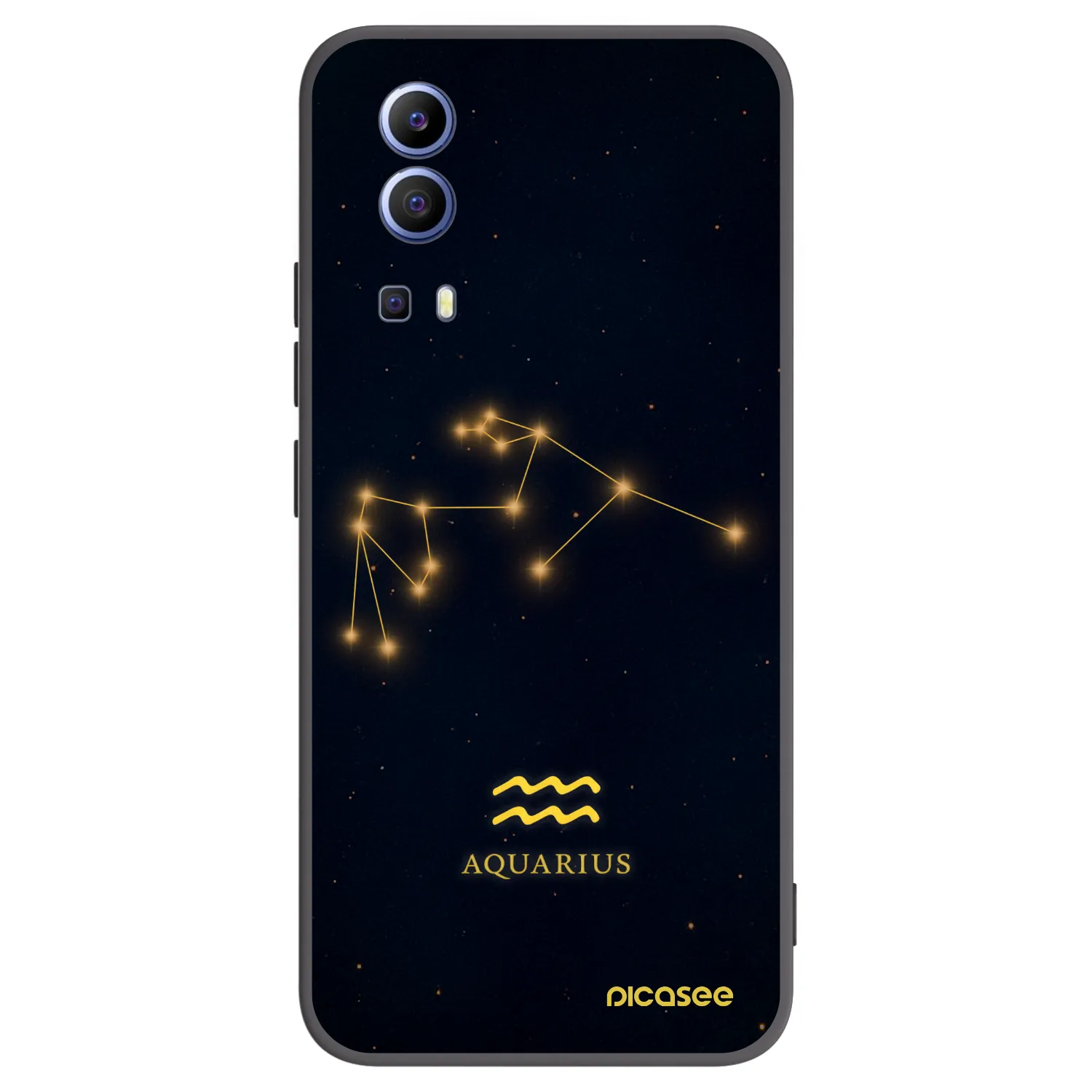 Picasee silikonowe czarne etui na Vivo Y52 5G - AQUARIUS