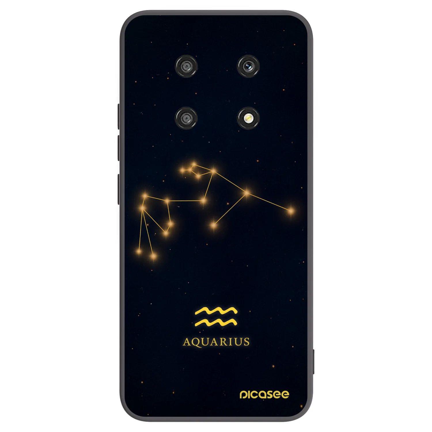 Picasee silikonowe czarne etui na Honor Magic4 Lite 5G - AQUARIUS