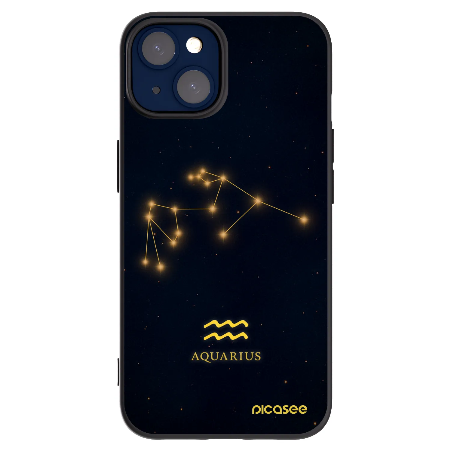 Picasee silikonowe czarne etui na Apple iPhone 14 - AQUARIUS