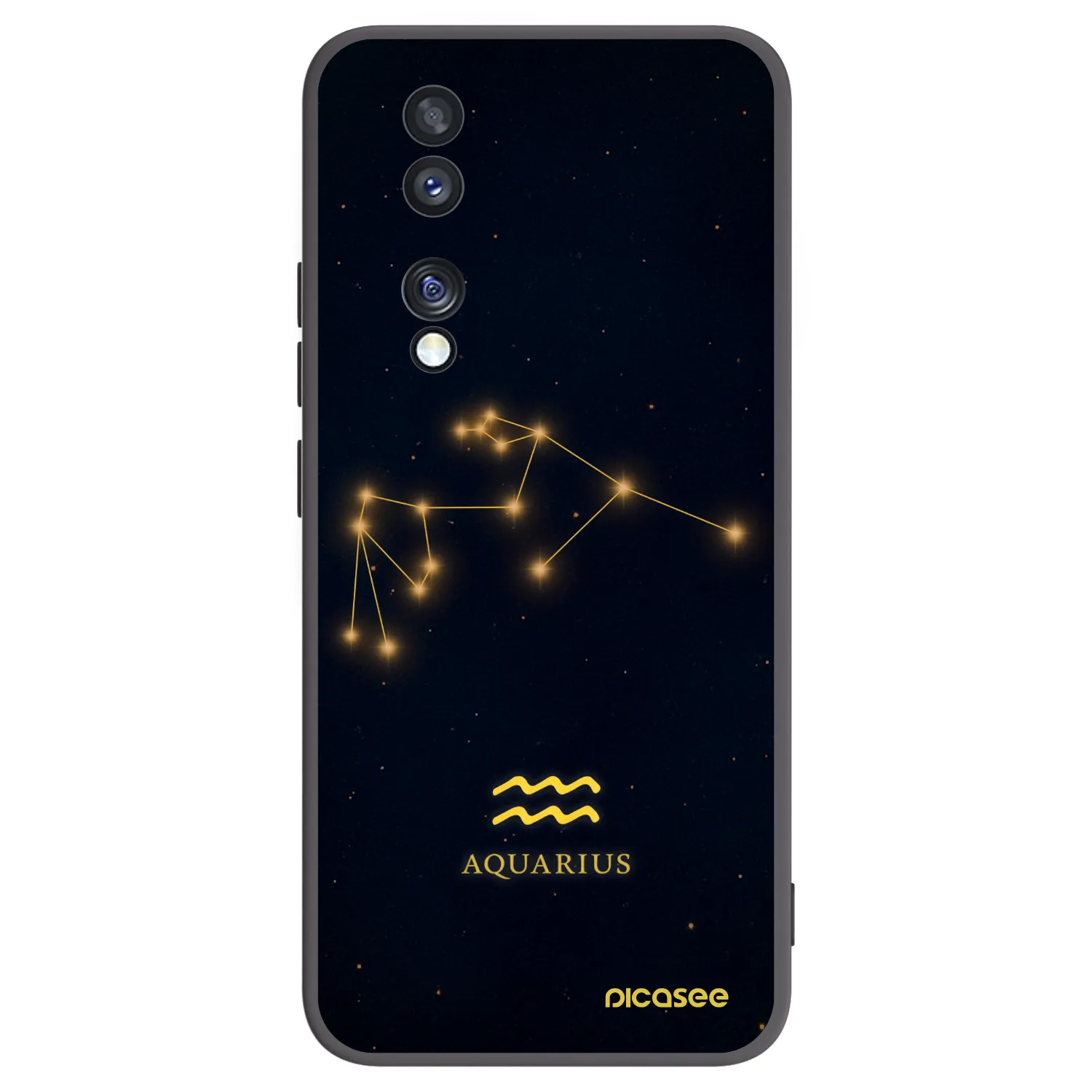 Picasee silikonowe czarne etui na Honor 70 - AQUARIUS