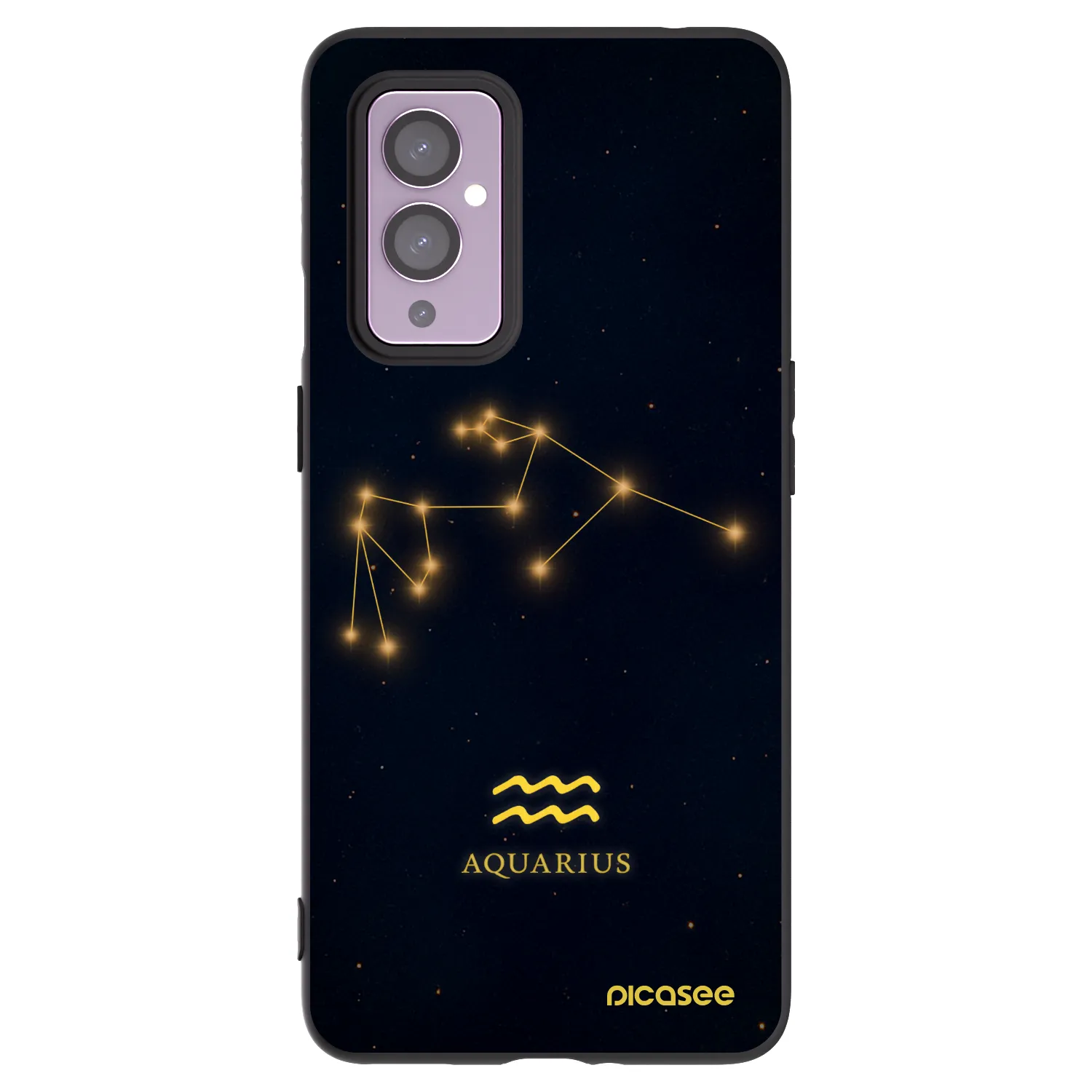 Picasee silikonowe czarne etui na OnePlus 9 - AQUARIUS