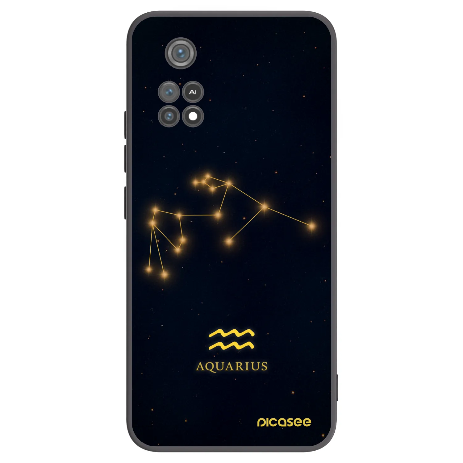 Picasee silikonowe czarne etui na Xiaomi Poco M4 Pro - AQUARIUS