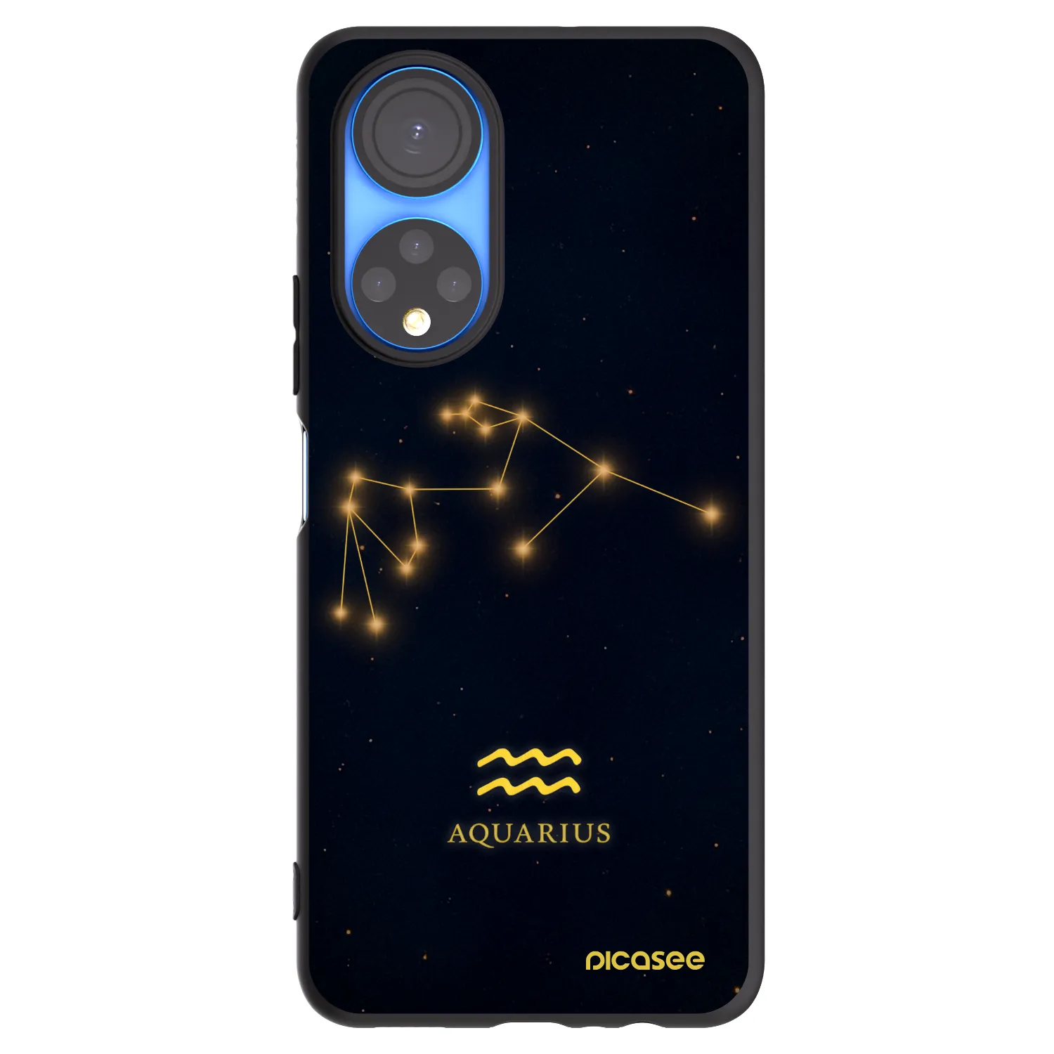 Picasee silikonowe czarne etui na Honor X7 - AQUARIUS